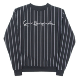 KARL KANI Pinstripe Mens Sweatshirt Black Crew Neck XS