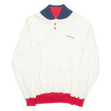 WONG Mens Sweatshirt Cream Button Neck M