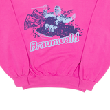Braunwald Ski Womens Sweatshirt Pink Crew Neck M