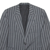 CREATION GROSS Mens Blazer Jacket Grey Wool Striped L