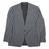 CREATION GROSS Mens Blazer Jacket Grey Wool Striped L