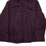 CALVIN KLEIN Sherpa Lined Womens Puffer Coat Purple Hooded L