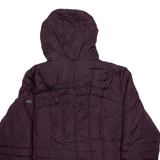 CALVIN KLEIN Sherpa Lined Womens Puffer Coat Purple Hooded L