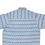 MANHATTAN CLUB NYC Mens Shirt Blue Silk Crazy Pattern XL