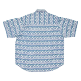 MANHATTAN CLUB NYC Mens Shirt Blue Silk Crazy Pattern XL