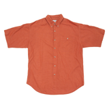 COLUMBIA Mens Shirt Orange Viscose Check L