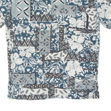 BERSHKA Mens Shirt Blue Crazy Pattern S