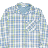 COLUMBIA Insect Blocker Mens Shirt Blue Check Long Sleeve S