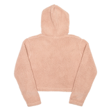 FILA Cropped Fleece Womens Pink Hoodie UK 12