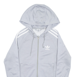 ADIDAS Womens Grey Hoodie Full Zip UK 6