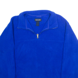 LANDS END Mens Fleece Jacket Blue XL