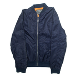 BROOKLYN CLOTHES Mens Bomber Jacket Blue Nylon L