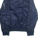 BROOKLYN CLOTHES Mens Bomber Jacket Blue Nylon L