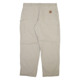 CARHARTT Carpenter Mens Trousers Beige Relaxed Straight W40 L32