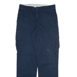DICKIES Cargo Mens Trousers Blue Relaxed Straight W32 L34