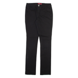 DICKIES Womens Trousers Black Slim Straight W26 L31