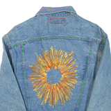 BONJOUR Mens Denim Jacket Blue Crazy Pattern S