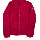 GUESS Womens Puffer Jacket Pink Hooded XS
