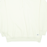 REEBOK Womens Sweatshirt Cream 1/4 Zip M