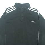 ADIDAS Womens Sweatshirt Black 1/4 Zip L