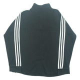 ADIDAS Womens Sweatshirt Black 1/4 Zip L