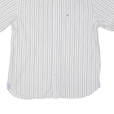 TOMMY HILFIGER Mens Flannel Shirt White Striped S