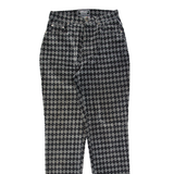 VERSACE Diamond Womens Velvet Trousers Grey Slim Skinny W26 L30