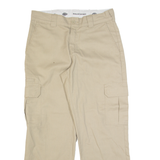 DICKIES Cargo Workwear Mens Trousers Beige Relaxed Straight W32 L30
