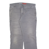 DICKIES Carpenter Workwear Mens Trousers Grey Regular Straight W42 L32