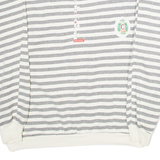 CHEWAN Striped Womens Sweatshirt Grey Button Neck XL