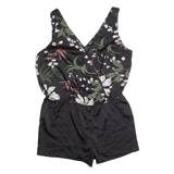 ETAM Womens Playsuit Black Floral Wide-Leg L