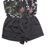 ETAM Womens Playsuit Black Floral Wide-Leg L