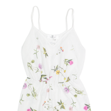 OH MY LOVE Womens Playsuit White Floral Wide-Leg XS