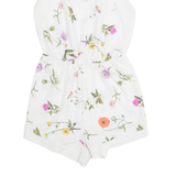 OH MY LOVE Womens Playsuit White Floral Wide-Leg XS