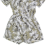 Womens Playsuit Green Floral Wide-Leg XS