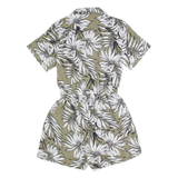 Womens Playsuit Green Floral Wide-Leg XS