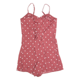 Womens Playsuit Red Polka Dot Wide-Leg M