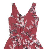 MANGO Belted Womens Playsuit Maroon Floral Wide-Leg M