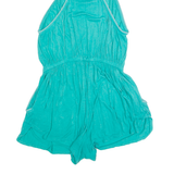 STELLA MCCARTNEY Womens Playsuit Blue Wide-Leg Linen M