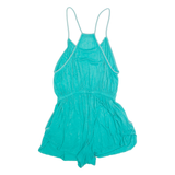 STELLA MCCARTNEY Womens Playsuit Blue Wide-Leg Linen M