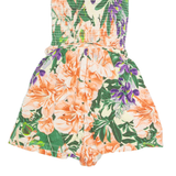 H&M Belted Womens Playsuit Pink Floral Wide-Leg S