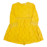 ZARA TRAFALUC Dress Overlay Womens Playsuit Yellow Wide-Leg XS