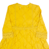 ZARA TRAFALUC Dress Overlay Womens Playsuit Yellow Wide-Leg XS