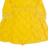 ZARA TRAFALUC Dress Overlay Womens Playsuit Yellow Wide-Leg XS