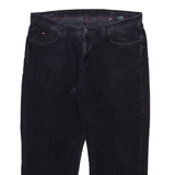 TOMMY HILFIGER Mens Corduroy Trousers Grey Regular Straight W38 L26