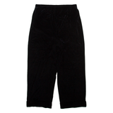 TALBOTS Womens Velvet Trousers Black Relaxed Straight W30 L26