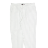 ATTENTIF Striped Womens Trousers White Slim Tapered W28 L28