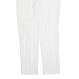 ATTENTIF Striped Womens Trousers White Slim Tapered W28 L28
