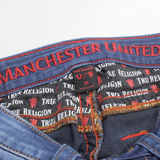 TRUE RELIGION Manchester United Womens Jeans Blue Slim Skinny W26 L30