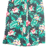 Womens A-Line Skirt Black Midi 90s Floral S